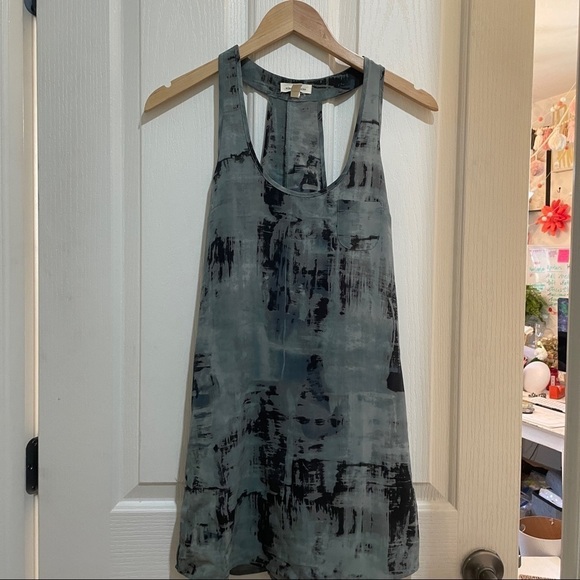 Uo Silence + Noise Tunic Tank Top Green Black Abstract Size XS Summer blouse - Picture 3 of 7